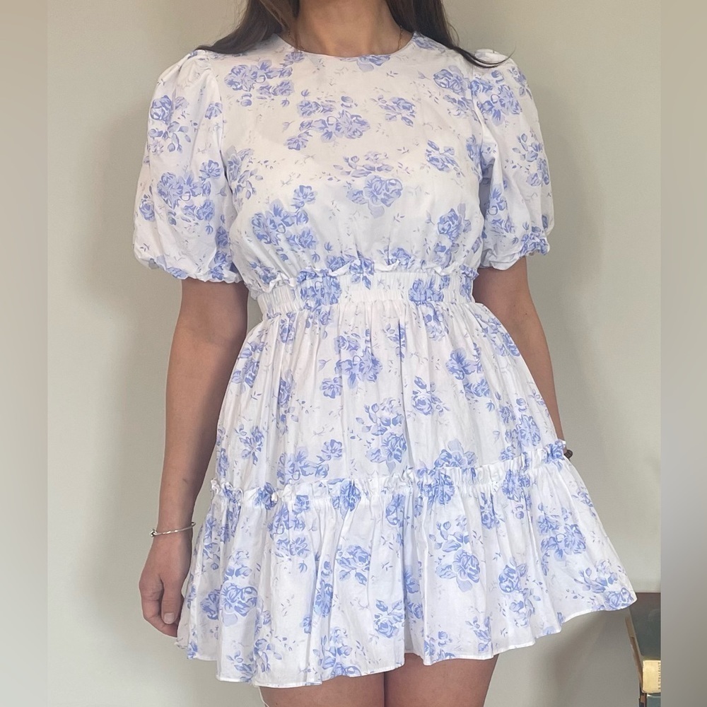Tuckernuck Hyacinth House Blue Chintz Terry Mini Dress, XS